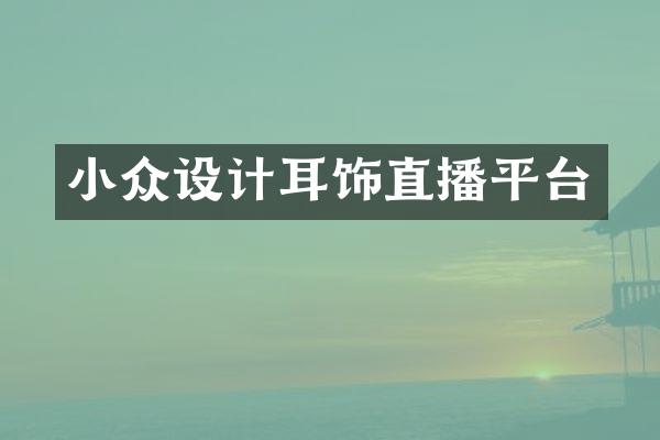 小众设计耳饰直播平台