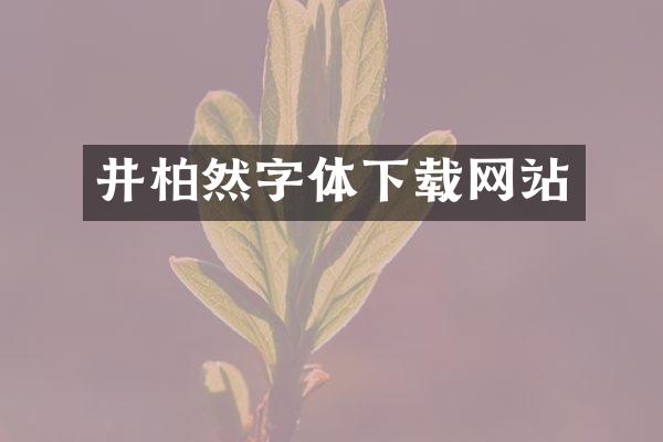 井柏然字体下载网站