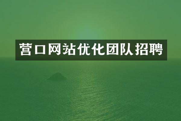 营口网站优化团队招聘