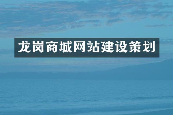 龙岗商城网站建设策划
