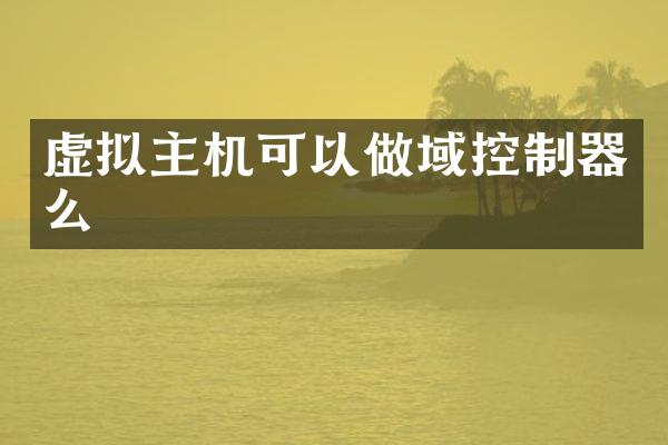 虚拟主机可以做域控制器么