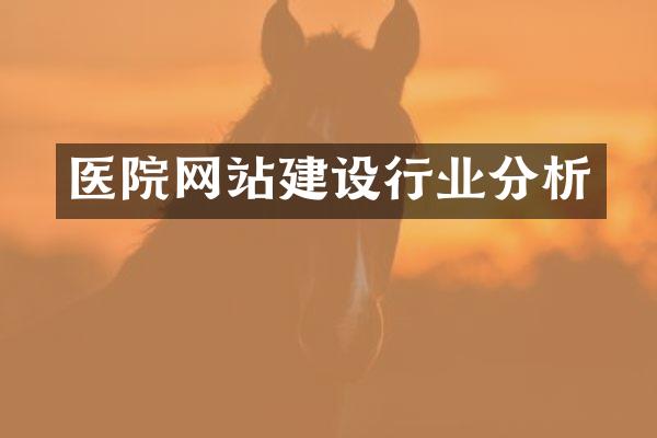 医院网站建设行业分析
