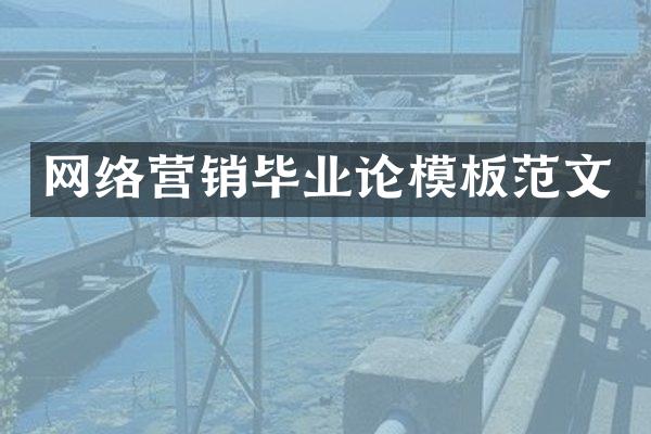 网络营销毕业论模板范文