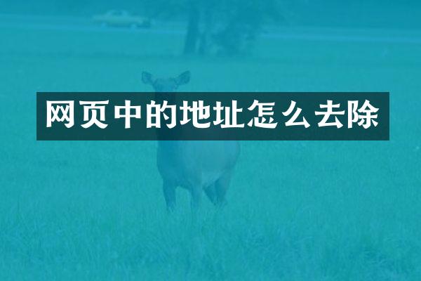 网页中的地址怎么去除