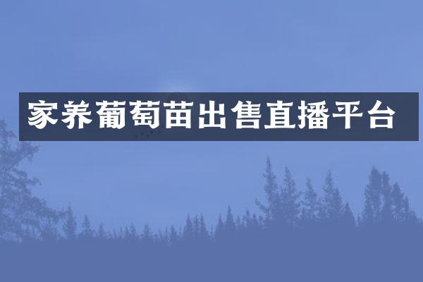 家养葡萄苗出售直播平台
