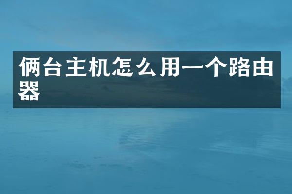 俩台主机怎么用一个路由器