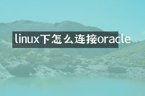 linux下怎么连接oracle