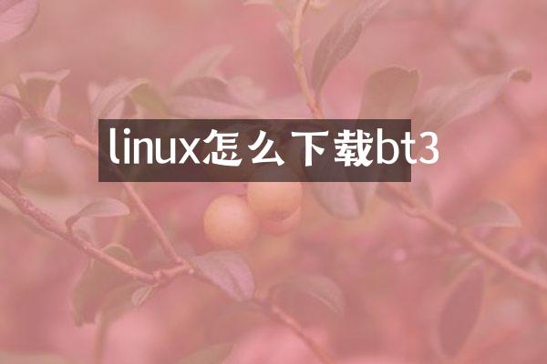 linux怎么下载bt3