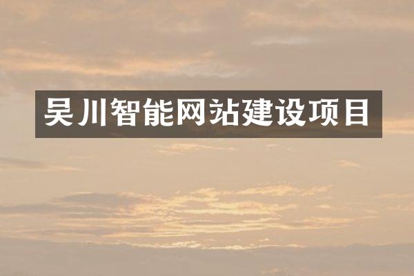 吴川智能网站建设项目