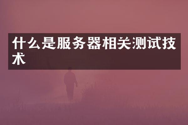 什么是服务器相关测试技术
