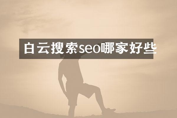 白云搜索seo哪家好些