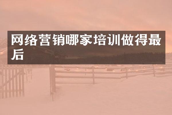 网络营销哪家培训做得最后