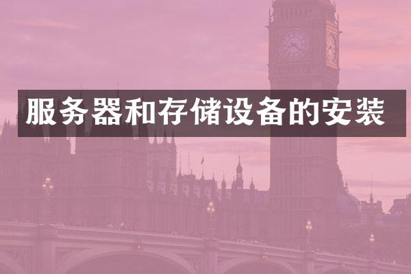 服务器和存储设备的安装
