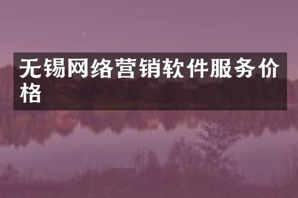 无锡网络营销软件服务价格