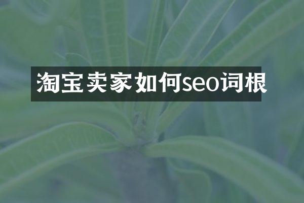 淘宝卖家如何seo词根