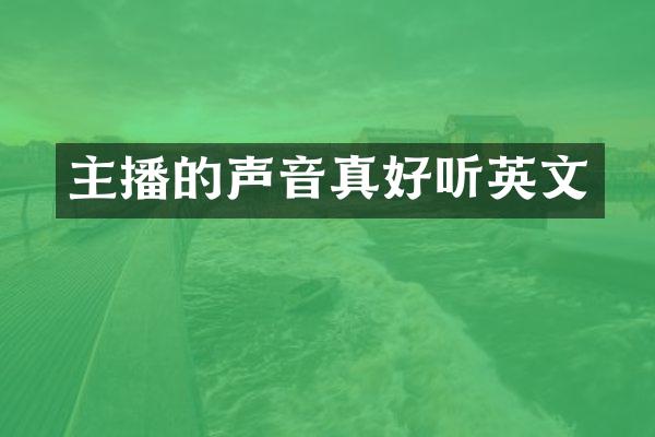 主播的声音真好听英文