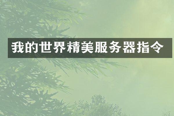 我的世界精美服务器指令