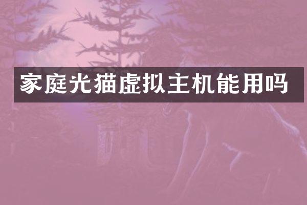 家庭光猫虚拟主机能用吗