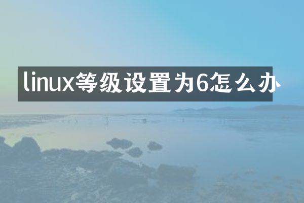linux等级设置为6怎么办