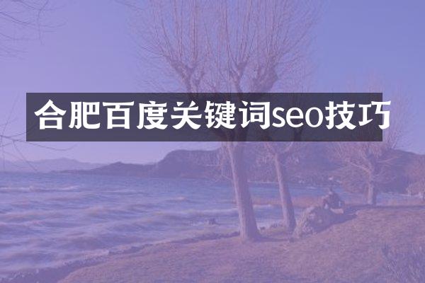 合肥百度关键词seo技巧