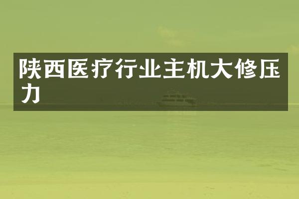 陕西医疗行业主机大修压力