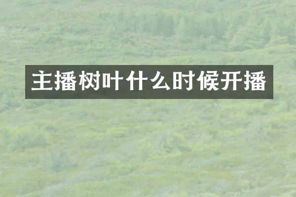 主播树叶什么时候开播