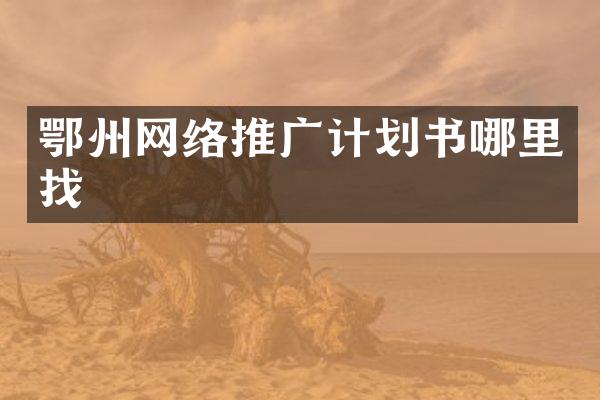 鄂州网络推广计划书哪里找