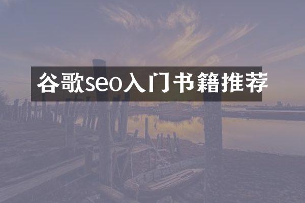 谷歌seo入门书籍推荐