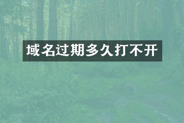 域名过期多久打不开