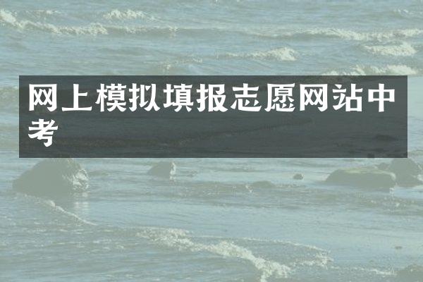 网上模拟填报志愿网站中考