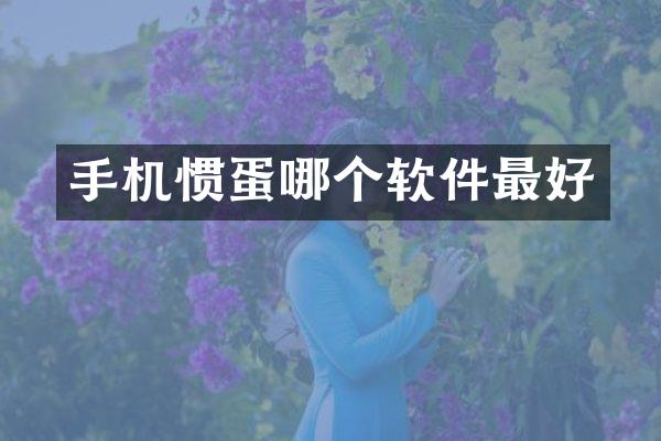 手机惯蛋哪个软件最好