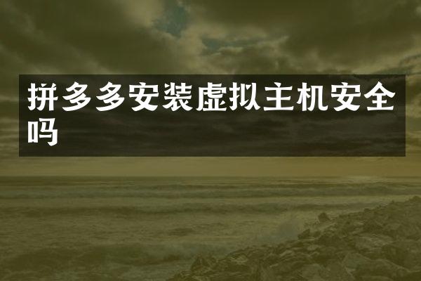 拼多多安装虚拟主机安全吗