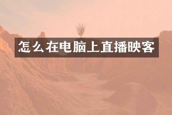 怎么在电脑上直播映客