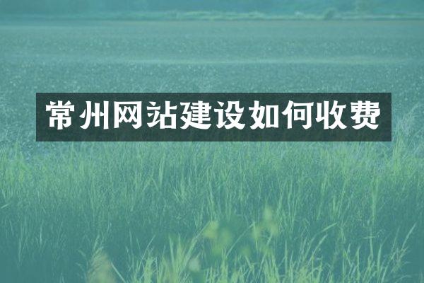 常州网站建设如何收费