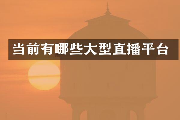 当前有哪些大型直播平台