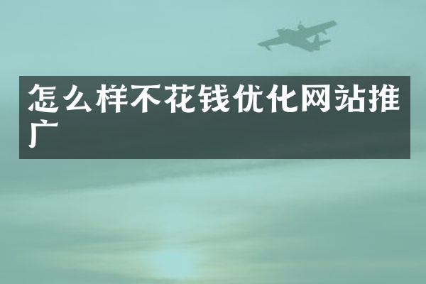 怎么样不花钱优化网站推广
