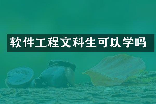 软件工程文科生可以学吗