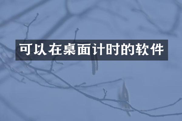 可以在桌面计时的软件