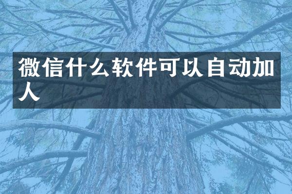 微信什么软件可以自动加人