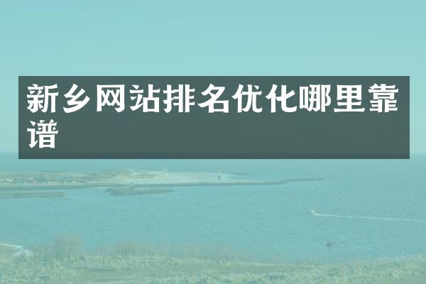 新乡网站排名优化哪里靠谱