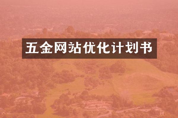 五金网站优化计划书