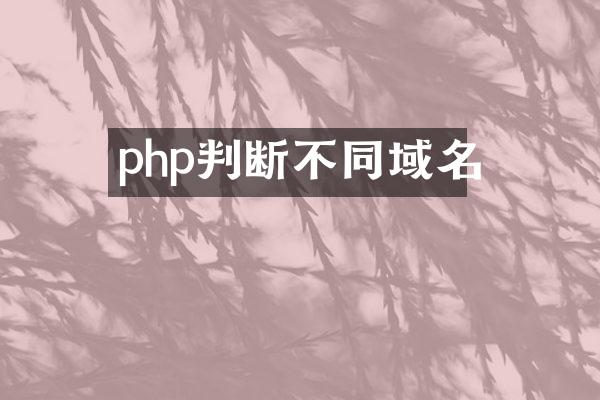 php判断不同域名