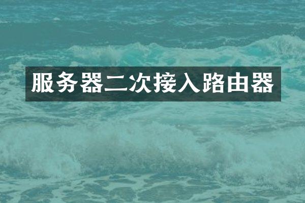 服务器二次接入路由器