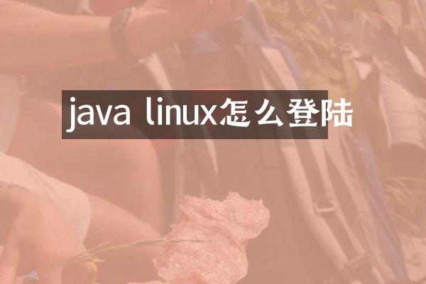 java linux怎么登陆