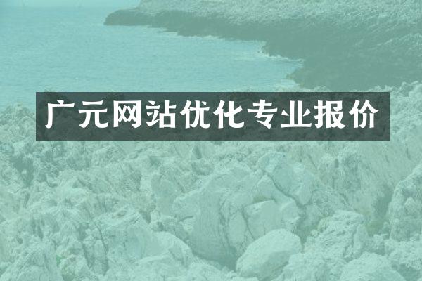 广元网站优化专业报价