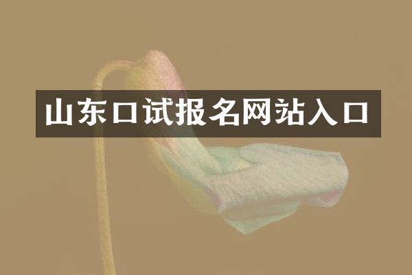 山东口试报名网站入口
