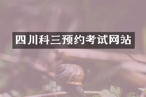 四川科三预约考试网站