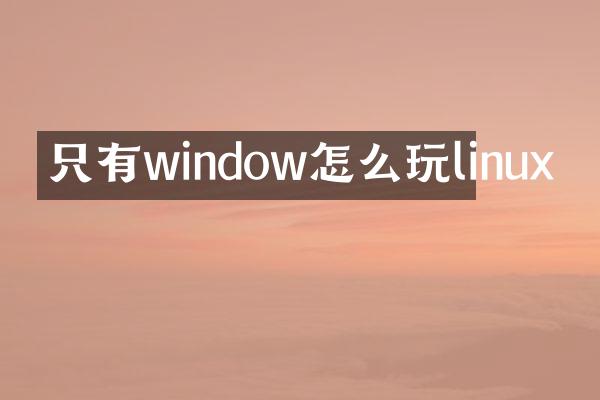 只有window怎么玩linux