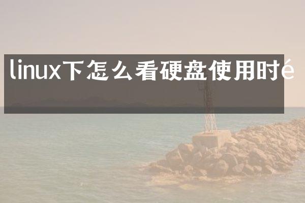 linux下怎么看硬盘使用时间