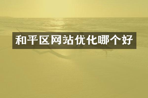 和平区网站优化哪个好